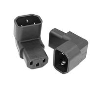YACSEJAO Adaptateur Secteur C14 à C13 Adaptateur de rallonge Secteur IEC 320 mâle C14 à 90 degrés UP à Angle Droit IEC Femelle C13, 2Pcs