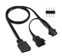 YACSEJAO ARGB Câble répartiteur 5 V 4 broches adressable RGB 1 vers 4 broches avec broches mâles pour châssis d'ordinateur, refroidisseur de processeur et ventilateur ARGB 5 V