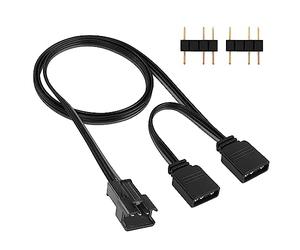 YACSEJAO Câble adaptateur RVB 5V 3 broches pour MSI Mystic Light Gigabyte RGB Fusion Connect to Any 3-Pin SM Connector 3 Pin Digital RGB LED Cable for Motherboard, 1.6FT/50CM