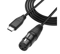 YACSEJAO Câble audio USB C vers XLR - Sortie stéréo - Pour téléphone portable - Haut-parleur actif - Câble audio XLR femelle - 3,3 FT