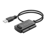 YACSEJAO Câble convertisseur USB 2.0 vers SATA IDE 5,8 m USB A vers IDE SATA pour disque dur HDD/SSD 2,5/3,5", lecteur de disque dur, noir