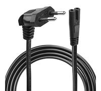 YACSEJAO Câble de raccordement Euro Type C Prise Euro CEE 7/16 sur C7 Prise Femelle 90 Degree Câble d'alimentation Euro pour Ordinateur Portable, Consoles, radios, appareils ménagers Blu-Ray,1.5m