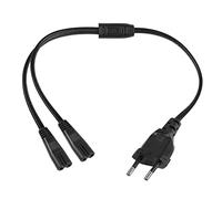 YACSEJAO Câble d'extension Euro mâle à Double C7 Power, Type C Euro mâle à C7 Y Femelle Câble d'alimentation Euro Petit électroménager Euro 8 TV Blu-Ray Appareils ménagers Alimentations, 40CM