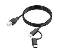 YACSEJAO Câble d'imprimante USB 2-en-1 Câble d'imprimante Micro USB 2.0 + Type C vers USB B pour ordinateur, scanner, clavier électrique, piano numérique, contrôleur MIDI, etc.