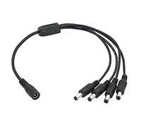 YACSEJAO câble répartiteur d'alimentation cc 1 femelle à 4 mâles 5.5mm X 2.1mm câble répartiteur d'alimentation CCTV CC pour caméras de sécurité CCTV