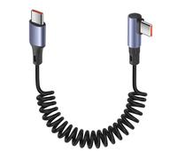 YACSEJAO Câble USB C vers USB C à 90 degrés 65 W 1 m Câble USB de type C rétractable pour voiture, prend en charge la charge rapide de 6 A et le transfert de données (droit)