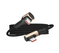 YACSEJAO Câble USB C vers USB C à 90 degrés, charge rapide 240 W en nylon tressé, câble de type C à angle droit de 1,7 m (angle positif vers côté)