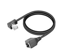 YACSEJAO Cat6 câble d'extension blindé 90 degrés 2FT RJ45 8p8c mâle à femelle Câble d'extension Ethernet FTP blindé mâle à femelle (gauche)