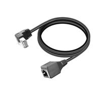 YACSEJAO Cat6 câble d'extension blindé 90 degrés 2FT RJ45 8p8c mâle à femelle Câble d'extension Ethernet FTP blindé mâle à femelle (courbe ascendante)
