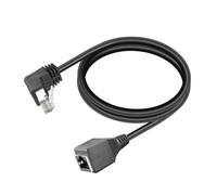 YACSEJAO Cat6 câble d'extension blindé 90 degrés 2FT RJ45 8p8c mâle à Femelle Câble d'extension Ethernet FTP blindé mâle à Femelle (Courbe descendante)