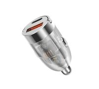 YACSEJAO Chargeur de voiture USB C avec anneau de traction caché 120 W [PD 60 W PPS & QC 60 W] Prise USB 12 V Charge rapide Mini adaptateur allume-cigare