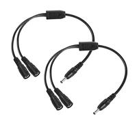 YACSEJAO DC Y Splitter Cable 2PCS 12V DC 3.5mm x 1.35mm 1 mâle vers 2 Femelles Câble Adaptateur pour caméra de sécurité CCTV, DVR, HDVD, LED Strip Light(1FT/30CM)