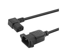 YACSEJAO IEC C14 zu C13 Panel Mount Power Kabel, 250V 10A C14 Stecker zu IEC 320 C13 Buchse 90 Grad PDU Style Computer Verlängerungskabel für PC HDTV Monitor und Scanner, 1.5M