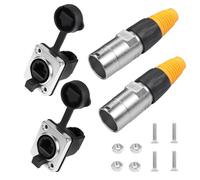 YACSEJAO Interface RJ45 Connecteurs femelles étanches, montage panneau RJ45 à angle droit IP65 étanche Cat5/5e/6 8P8C Ethernet Extension LAN Coupler Assembly pour réseau intérieur extérieur, 2 paires