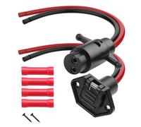 YACSEJAO Kit de Connecteur et de Prise pour Moteur de Trolling 8AWG 12V-24V de Qualité Marine avec Manchon Rétractable pour Bateau de Basse, Kayak, Moteurs de Trolling