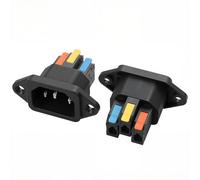 YACSEJAO Lot de 2 adaptateurs IEC 320 C14 pour montage sur panneau AC 250 V 10 A IEC C14 mâle 3 broches Module d'entrée Prise de connecteur d'alimentation pour réparations rapides/projets de bricolage