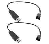 YACSEJAO PWM 12V USB Ventilateur Câble de connexion Step-Up 2Pack Full Speed 12V Step-Up USB vers 3Pin/4Pin PC Ventilateur Câble adaptateur d'alimentation manchonné