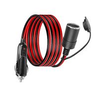 YACSEJAO Rallonge allume-cigare 12 V 2 m 16 AWG mâle vers femelle avec fusible 15 A pour pompe à pneu, compresseur d'air, nettoyeur, pompe de compresseur d'air