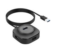 YACSEJAO Répartiteur d'extension USB multi-ports, avec câble, hub USB 3.0 à 4 ports pour souris, clavier, disque U, ordinateur portable, PC (1 m/3,28 ft)