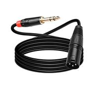 YACSEJAO XLR to 1/4" TRS Stereo Cable 3.3FT/1M 3 Pin XLR to TRS 6.35mm Quarter inch Balanced Signal Interconnect Patch Cord (XLR féminin)