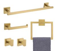 YACVCL Lot de 5 Accessoires de Salle de Bain en Acier Inoxydable SUS304 doré brossé pour Salle de Bain, Porte-Serviettes Mural de 60 cm