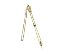 Yad Torah Pointeur de la Bible Outil de lecture en alliage de zinc Pointeur à main avec chaîne pour décoration religieuse juive Bar Mitzvah (17 cm) - Tête de couronne dorée