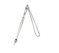 Yad Torah Pointeur de la Bible Outil de lecture en alliage de zinc Pointeur à main avec chaîne pour décoration religieuse juive Bar Mitzvah (17 cm) - Dessus en oignon argenté