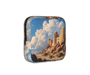 Yadan Sac de rangement pour serviettes hygiéniques avec fermeture éclair Motif château