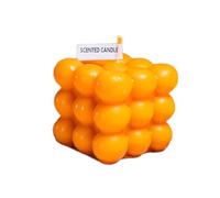 YADIRF Bougie en forme de cube à bulles en cire de soja parfumée pour aromathérapie relaxante pour chambre à coucher, mariage, anniversaire, décoration de Noël (jaune)