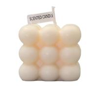 YADIRF Bougie en forme de cube à bulles en cire de soja parfumée pour aromathérapie relaxante pour chambre à coucher, mariage, anniversaire, Noël (blanc)