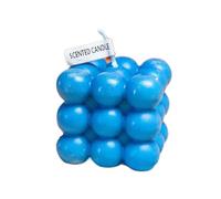 YADIRF Bougie parfumée en forme de cube à bulles en cire de soja pour aromathérapie relaxante pour chambre à coucher, mariage, anniversaire, Noël (bleu)