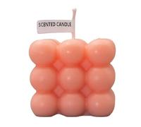 YADIRF Bougie parfumée en forme de cube à bulles en cire de soja pour aromathérapie relaxante pour chambre à coucher, mariage, anniversaire, Noël (rose)