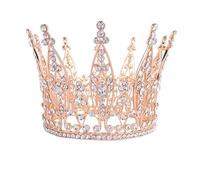 YADIRF Décoration de gâteau vintage en strass pour fête d'anniversaire, mariage, bal de fin d'année, concours de beauté, Halloween, Noël (or rose)