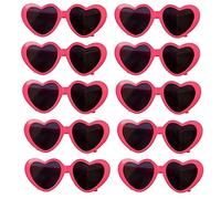 YADIRF Lot de 10 paires de lunettes de soleil en forme de cœur pour petit chien, chat, anniversaire, cosplay (rose rouge)