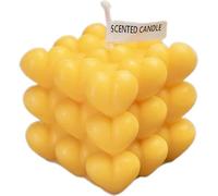 YADIRF Lot de 2 bougies parfumées en forme de cœur à bulles pour fête de mariage, fête prénatale (jaune)