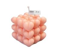 YADIRF Lot de 2 bougies parfumées en forme de cœur à bulles pour fête de mariage, fête prénatale (rose)