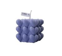 YADIRF Lot de 2 bougies parfumées en forme de cœur à bulles pour fête de mariage, fête prénatale (violet)