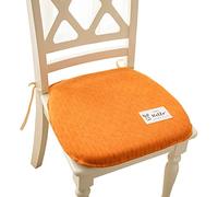 Yadlan Coussin Chaise Lot De 2, Mousse Memoire, Lavable, Antiderapant, 36x38x4.5cm, Orange