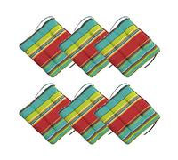Yadlan Coussin De Chaises CarréS par 6, Galette De Chaise Exterieur Impermeable, Coussins pour Chaises De Jardin Lot De 6, RéSistant à l'usure Tissu éPais Galette pour Chaise Imprimé Tropical Motif