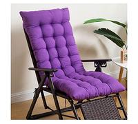 Yadlan Coussin Fauteuil Jardin Dossier Haut, Antidérapant Épaissir Coussin de Chaise Berçante, Rocking Chair Sun Lounger Sièges d'auto Coussin 3D avec Attaches(Size:Court,Color:Violet)
