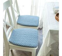 Yadlan Lot de 2 Coussin Chaise Cuisine Lavable, 40x43cm Galette De Chaise avec Attaches, Antidérapant, Galette De Chaise Dehoussable, Coussins De Chaises D'Interieur (Color:Bleu foncé)