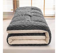 Yadlan Matelas Futon Japonais, Matelas Futon Extra Épais Et Moelleux, Matelas De Couchage Super Doux Et Poilus Enroulables, Tapis De Couchage Portable, Matelas De Canapé Grey 100×200cm