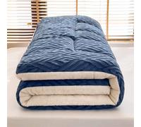 Yadlan Matelas Futon Japonais, Matelas Futon Extra Épais Et Moelleux, Matelas De Couchage Super Doux Et Poilus Enroulables, Tapis De Couchage Portable, Matelas De Canapé Blue 150×200cm