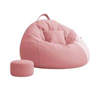 Yadlan Pouf Poire avec Billes De PolystyrèNe IntéRieure ExtéRieur Fauteuil avec Rembourrage Perles Eps pour Chambre à Coucher, Bureau, Salon, Terrasse Pink 150cm