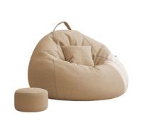 Yadlan Pouf Poire avec Billes De PolystyrèNe IntéRieure ExtéRieur Fauteuil avec Rembourrage Perles Eps pour Chambre à Coucher, Bureau, Salon, Terrasse Beige 170cm