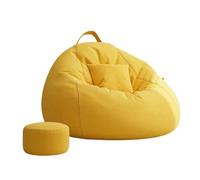 Yadlan Pouf Poire avec Billes De PolystyrèNe IntéRieure ExtéRieur Fauteuil avec Rembourrage Perles Eps pour Chambre à Coucher, Bureau, Salon, Terrasse Yellow 160cm