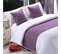 YADLCR Bed Runner Coureur Lit Chemin de Lit Couleur Unie Couverture de lit décoration de Bande Protecteur Couette Lavable Chambre Maison Hôtel (Color : Purple, Size : 50x210cm (for 1.5m Bed))