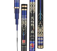 YADLCR Canne à pêche Super Dure 3.6M-13M Canne à pêche pour esturgeon Canne à pêche pour Gros gibier Canne à pêche Longue télescopique en Fibre de Carbone(3.6m)