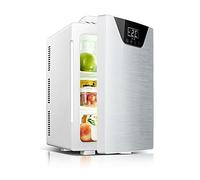 YADLCR Mini Frigo de Chambre 20L Réfrigérateur Congélateur DC 12V / AC 220-240V Refroidisseur et Réchauffeur Portable pour Soins de la Peau, Cosmétiques, Nourriture (Color : Silver)