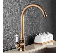 YADLCR Robinet De Cuisine orientable à 360 ° Robinet de Cuisine sans Plomb Mitigeur/Mitigeur évier Robinet mitigeur avec Poignée en Laiton Massif en Céramique (Color : Black)